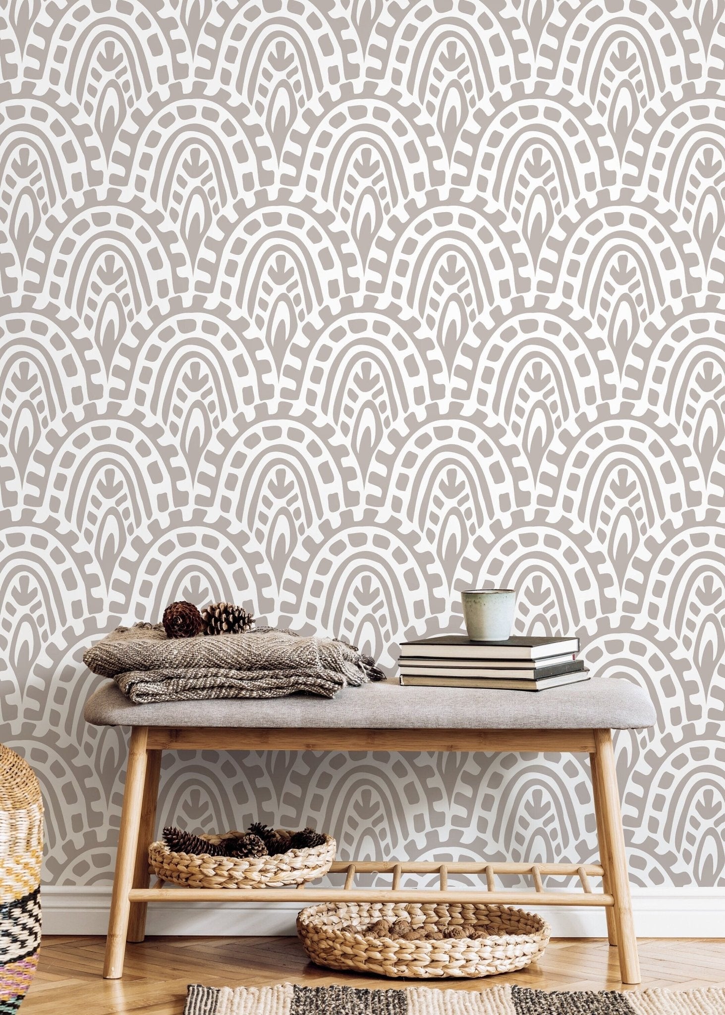 Neutral Abstract Wallpaper / Peel and Stick Wallpaper Removable Wallpaper Home Decor Wall Art Wall Decor Room Decor - D353 - WallTrend
