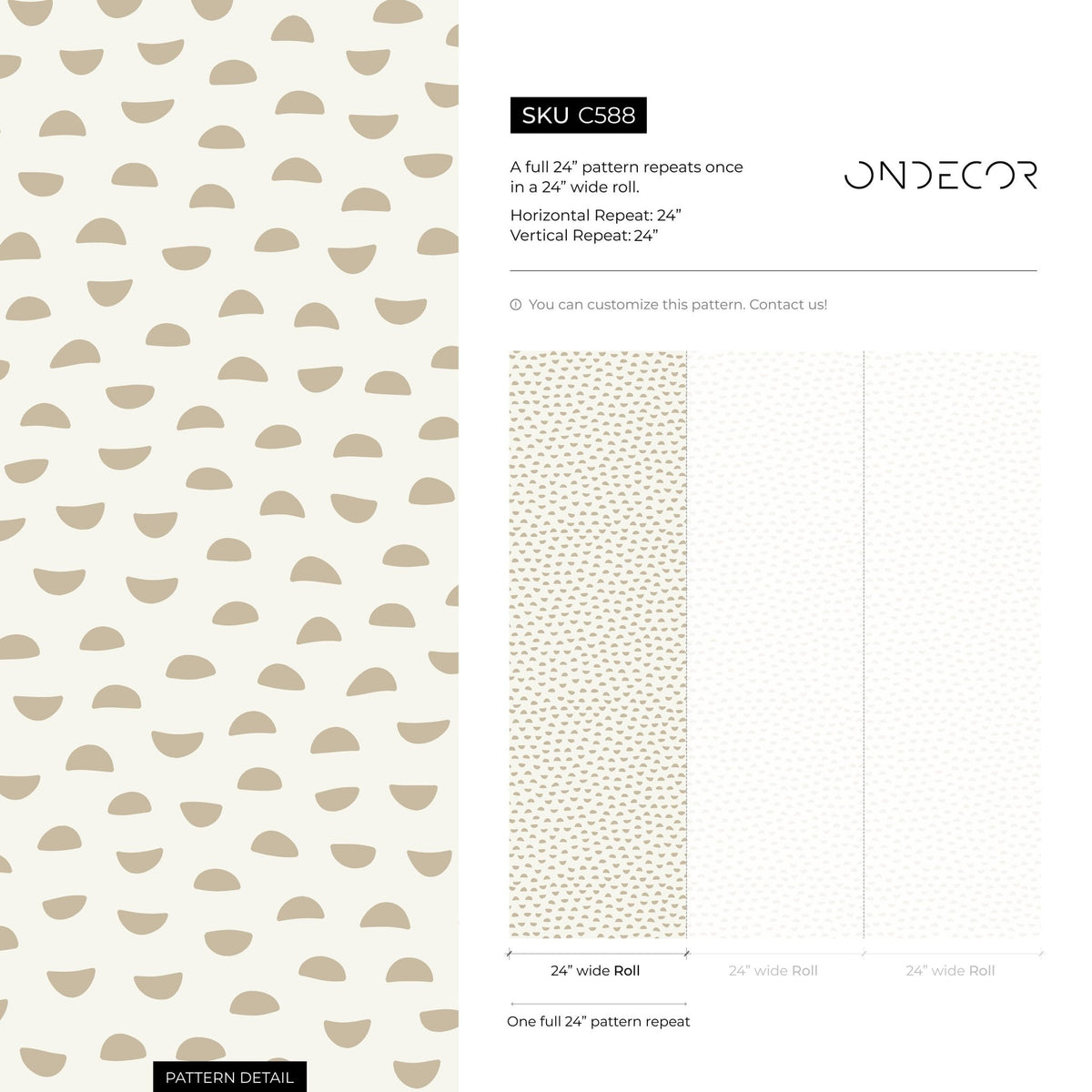 Neutral Arcs Wallpaper - SKU C588 - WallTrend