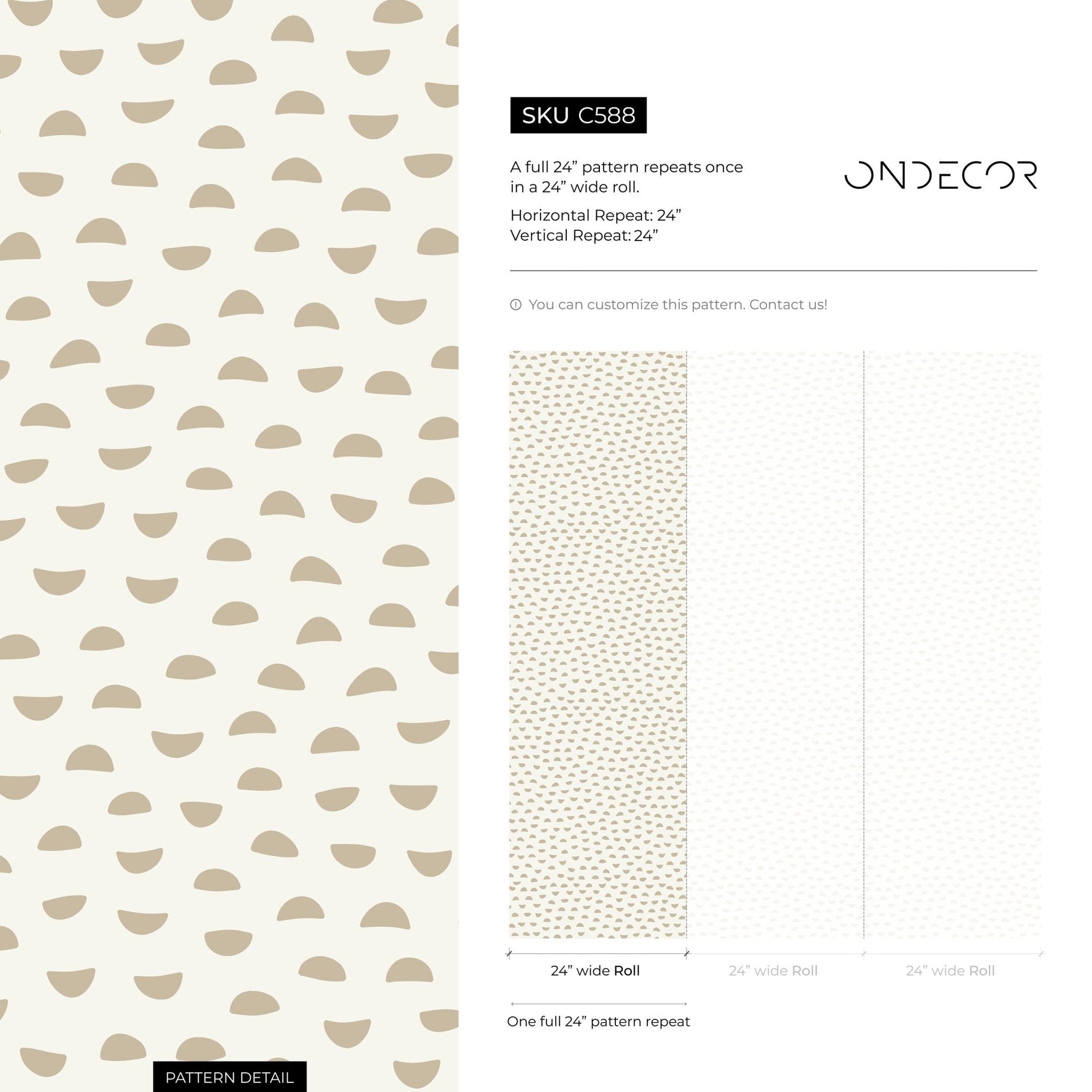 Neutral Arcs Wallpaper - SKU C588 - WallTrend
