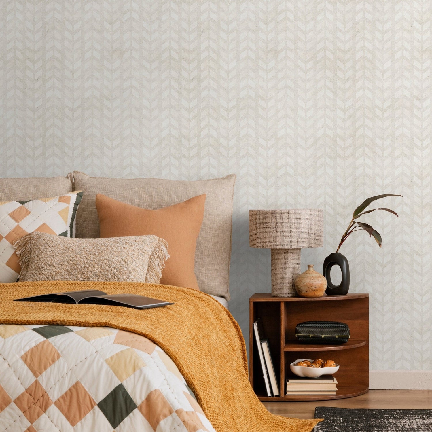 Neutral Chevron Wallpaper - A293 - WallTrend