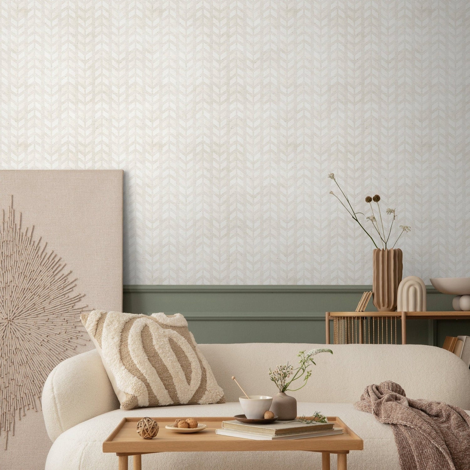 Neutral Chevron Wallpaper - A293 - WallTrend