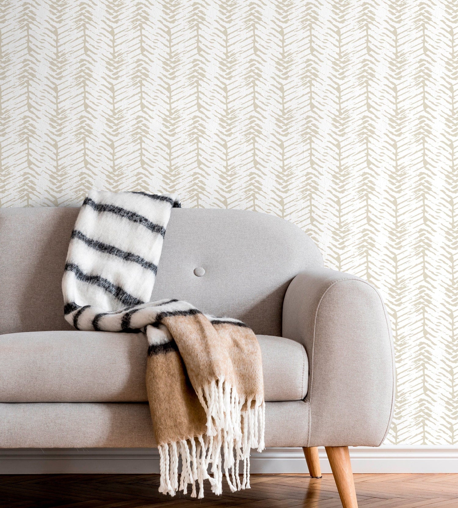 Neutral Fern Pattern Wallpaper - C255 - WallTrend