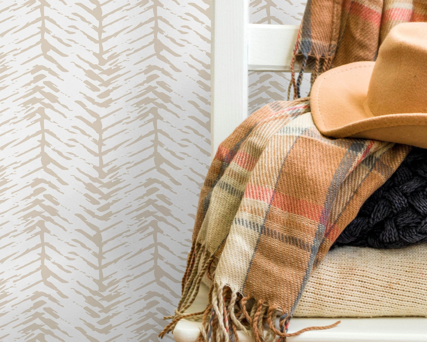 Neutral Fern Pattern Wallpaper - C255 - WallTrend