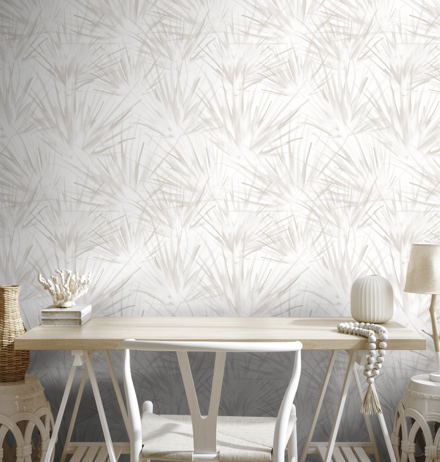 Neutral Floral Dandelion Wallpaper / Peel and Stick Wallpaper Removable Wallpaper Home Decor Wall Art Wall Decor Room Decor - C861 - WallTrend