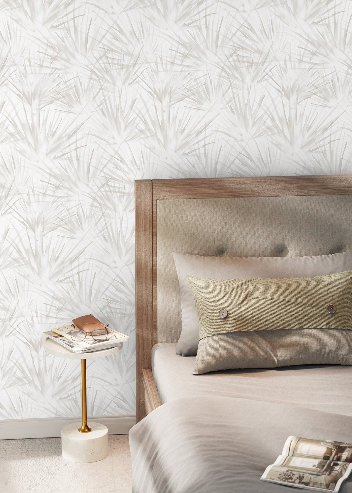 Neutral Floral Dandelion Wallpaper / Peel and Stick Wallpaper Removable Wallpaper Home Decor Wall Art Wall Decor Room Decor - C861 - WallTrend
