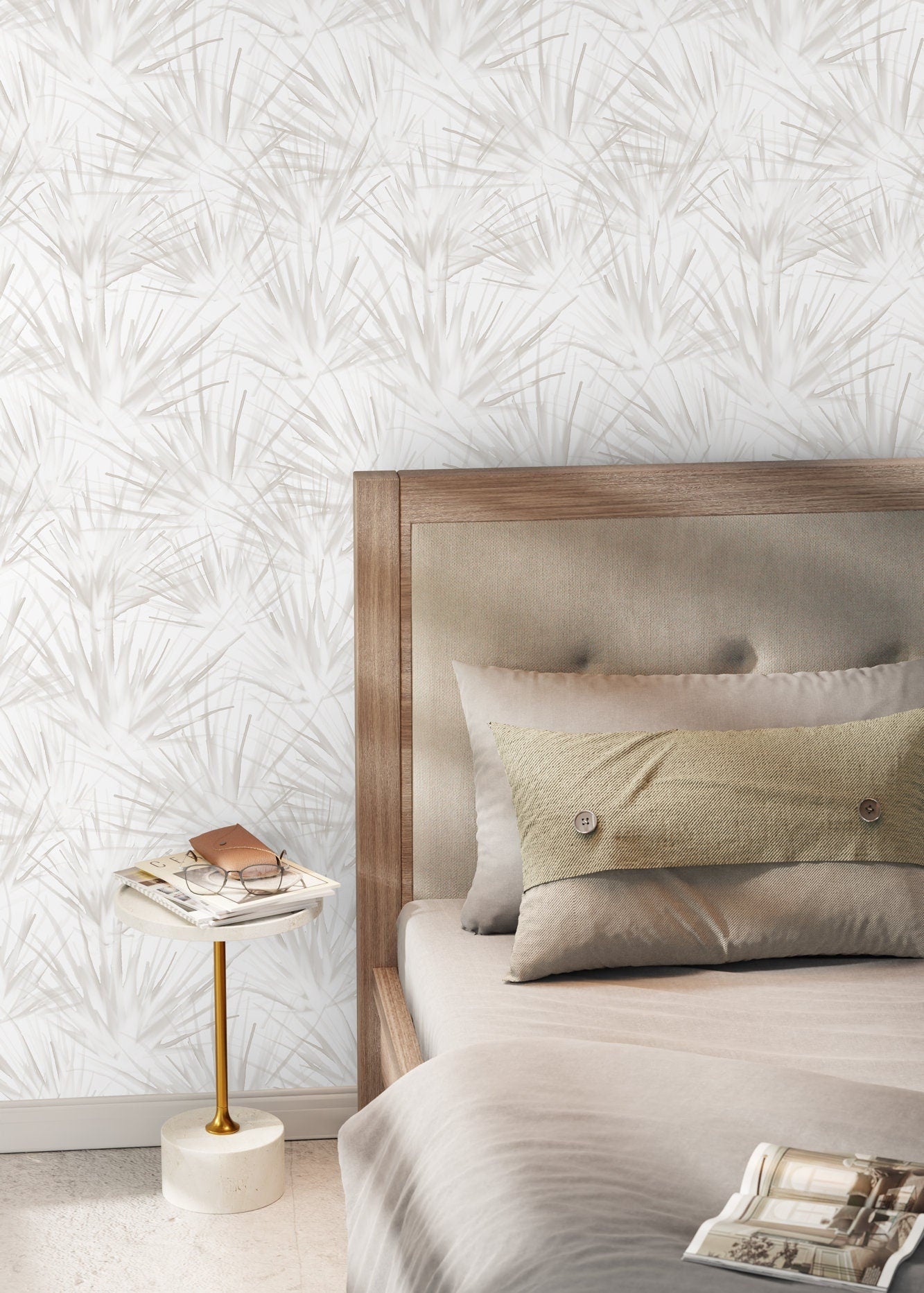 Neutral Floral Dandelion Wallpaper / Peel and Stick Wallpaper Removable Wallpaper Home Decor Wall Art Wall Decor Room Decor - C861 - WallTrend