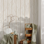 Neutral Herringbone Wallpaper Boho Wallpaper Peel and Stick and Traditional Wallpaper - D790 - WallTrend