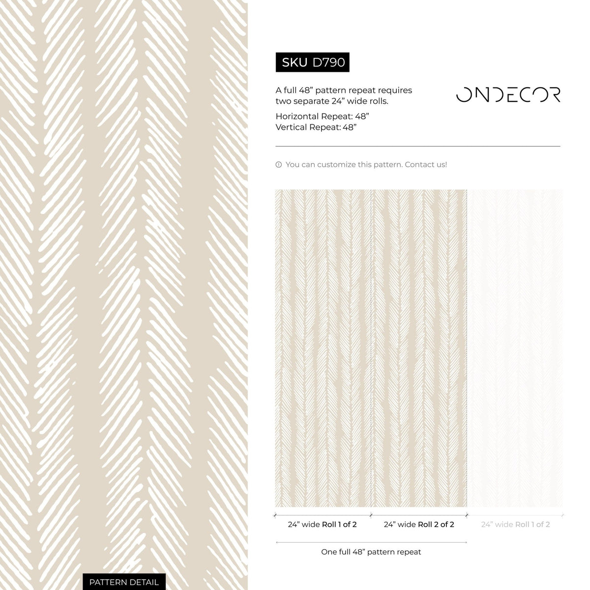 Neutral Herringbone Wallpaper Boho Wallpaper Peel and Stick and Traditional Wallpaper - D790 - WallTrend