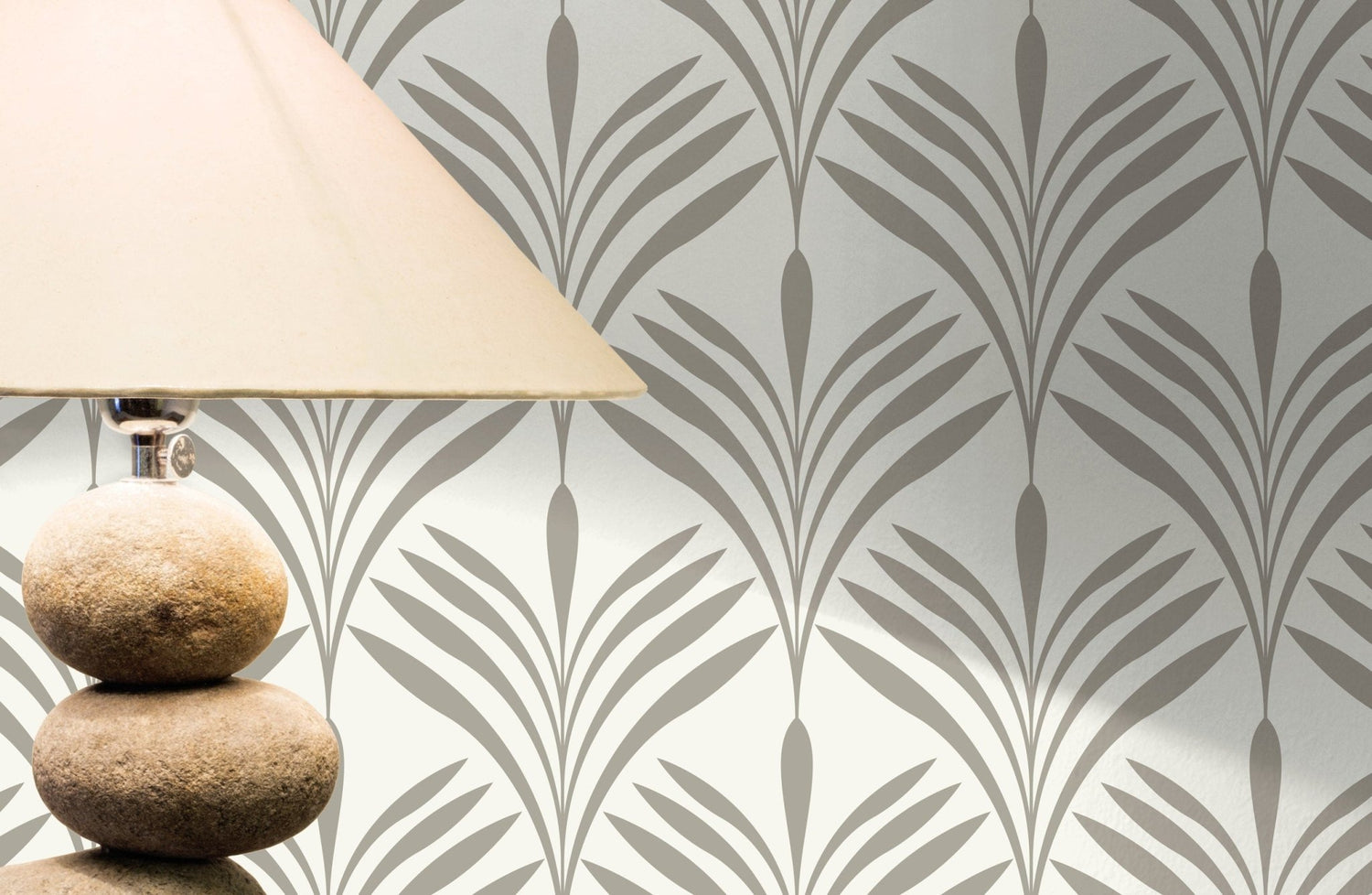 Neutral Palm Fronds Wallpaper - C570 - WallTrend