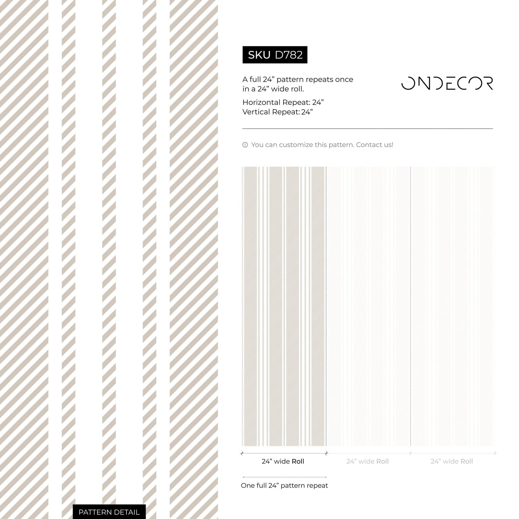 Neutral Striped Wallpaper Farmhouse Wallpaper Peel and Stick and Traditional Wallpaper - D782 - WallTrend