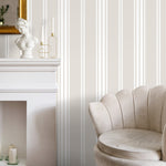 Neutral Striped Wallpaper Farmhouse Wallpaper Peel and Stick and Traditional Wallpaper - D782 - WallTrend
