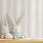 Neutral Striped Wallpaper Farmhouse Wallpaper Peel and Stick and Traditional Wallpaper - D782 - WallTrend