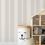 Neutral Striped Wallpaper Farmhouse Wallpaper Peel and Stick and Traditional Wallpaper - D782 - WallTrend