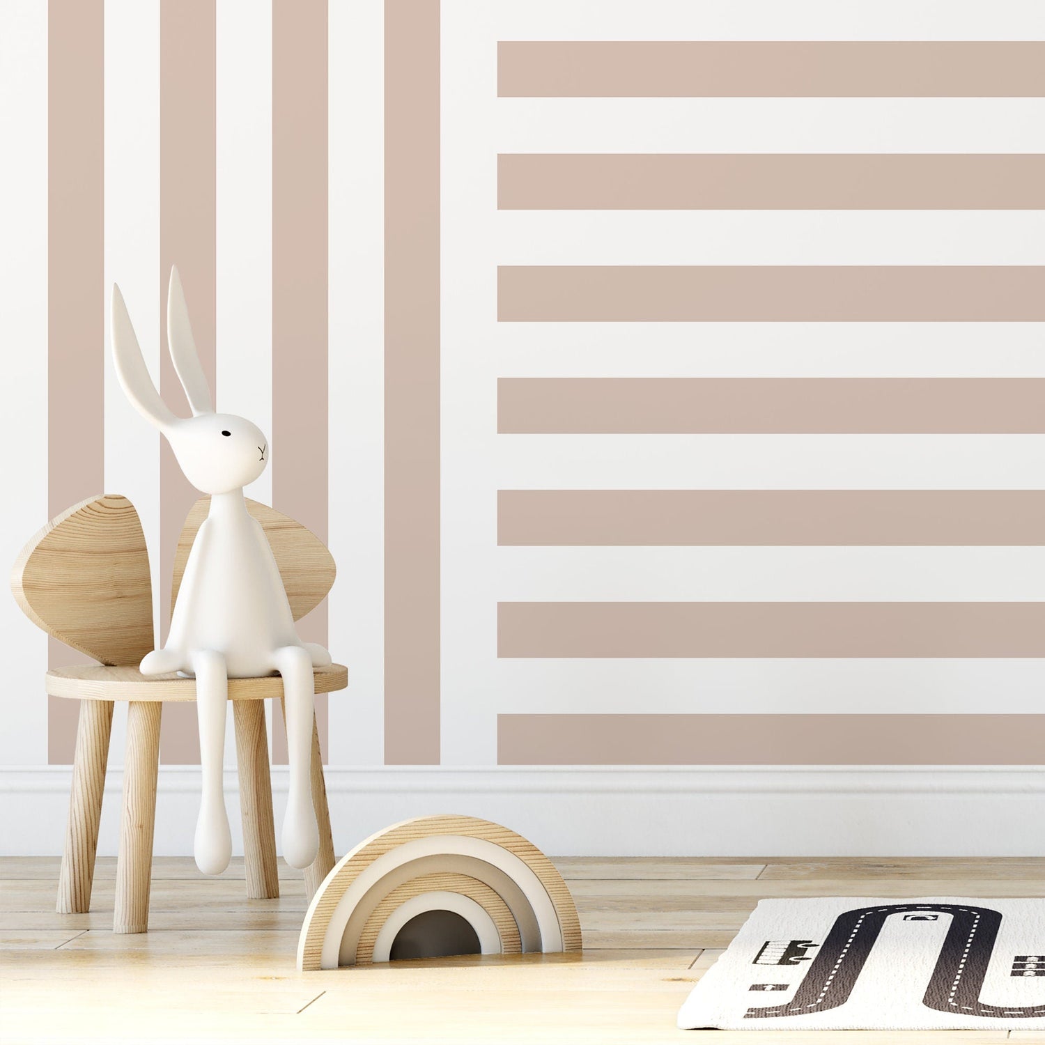 Neutral Striped Wallpaper Modern Geometric Wallpaper Peel and Stick and Traditional Wallpaper - D737 - WallTrend