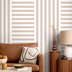 Neutral Striped Wallpaper Modern Geometric Wallpaper Peel and Stick and Traditional Wallpaper - D737 - WallTrend