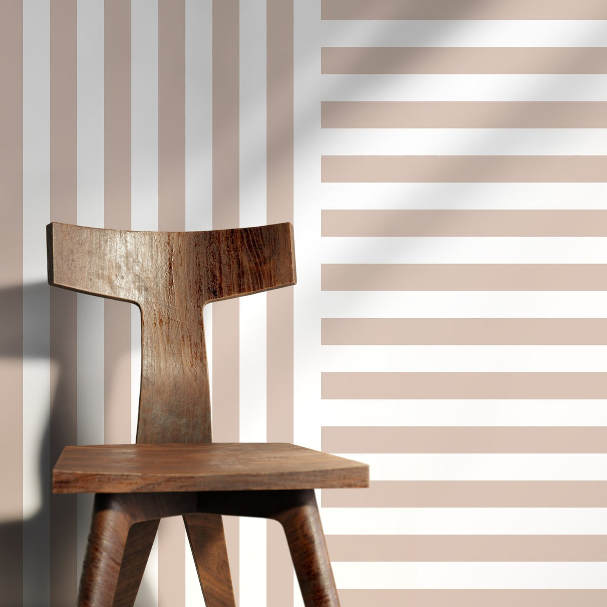 Neutral Striped Wallpaper Modern Geometric Wallpaper Peel and Stick and Traditional Wallpaper - D737 - WallTrend