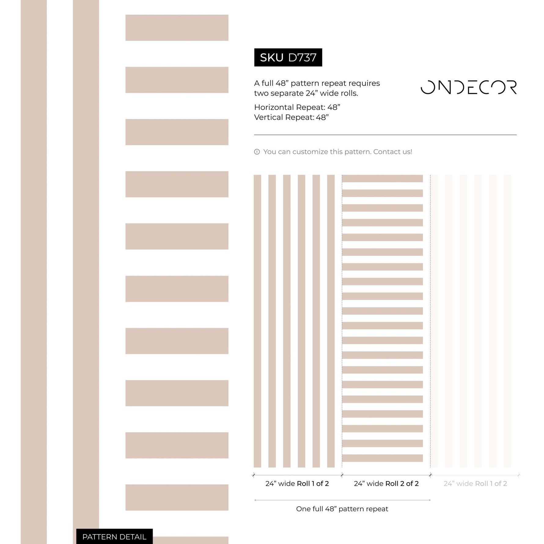 Neutral Striped Wallpaper Modern Geometric Wallpaper Peel and Stick and Traditional Wallpaper - D737 - WallTrend