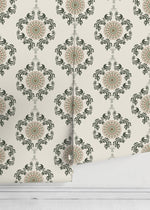 Neutral Vintage Ornamental Wallpaper / Peel and Stick Wallpaper Removable Wallpaper Home Decor Wall Art Wall Decor Room Decor - D232 - WallTrend