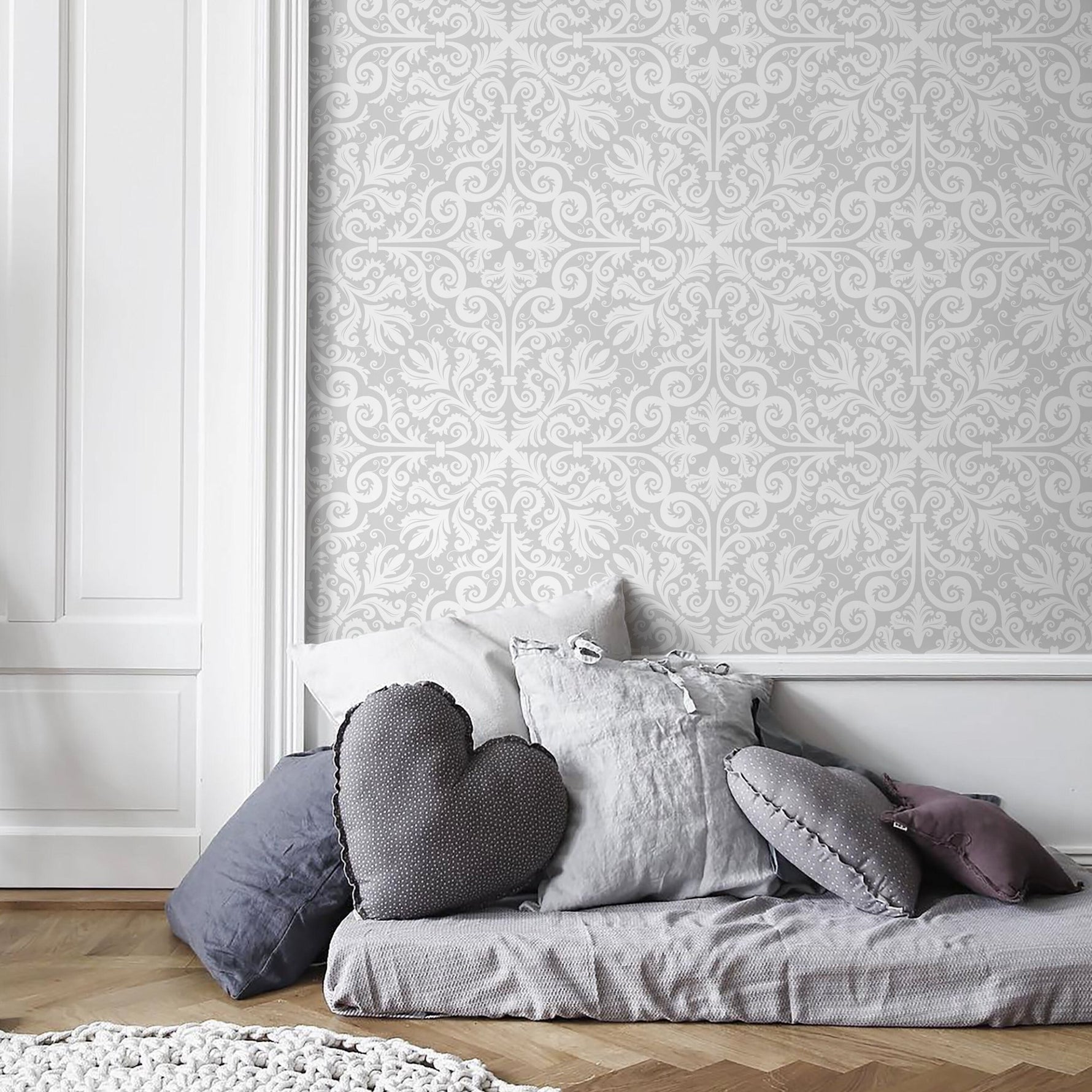 Neutral Vintage Wallpaper Victorian Wallpaper Peel and Stick and Traditional Wallpaper - A574 - WallTrend