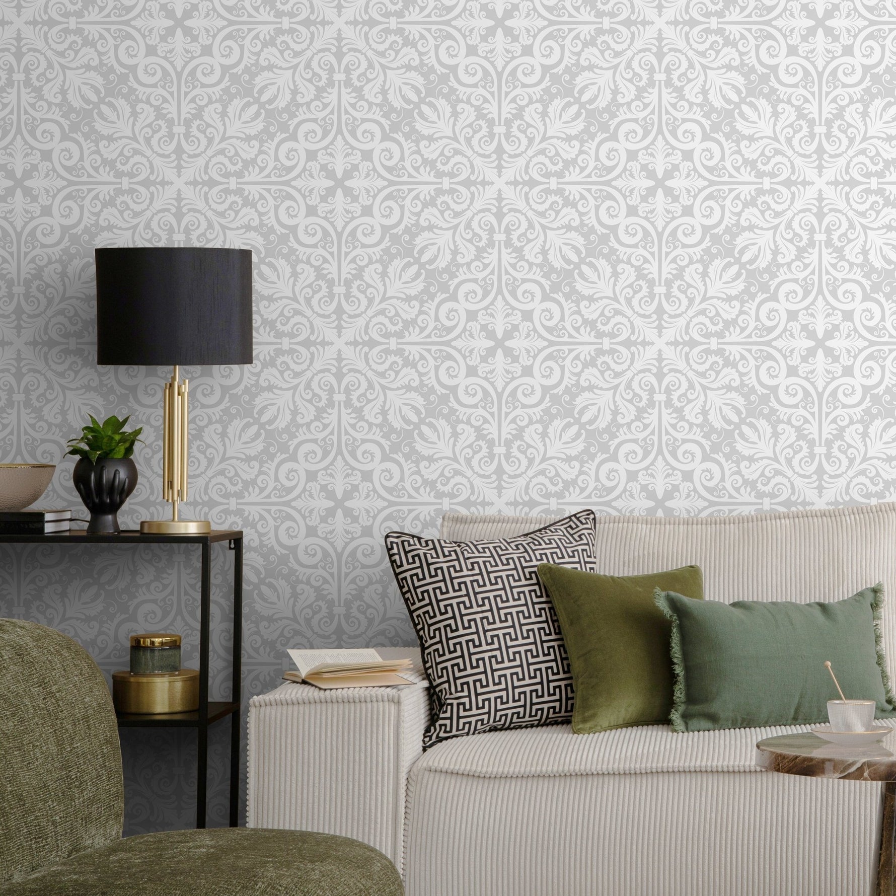 Neutral Vintage Wallpaper Victorian Wallpaper Peel and Stick and Traditional Wallpaper - A574 - WallTrend
