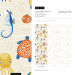 Nursery Ocean Animals Wallpaper / Peel and Stick Wallpaper Removable Wallpaper Home Decor Wall Art Wall Decor Room Decor - D110 - WallTrend