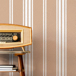 Orange Striped Wallpaper Farmhouse Wallpaper Peel and Stick and Traditional Wallpaper - D783 - WallTrend