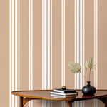 Orange Striped Wallpaper Farmhouse Wallpaper Peel and Stick and Traditional Wallpaper - D783 - WallTrend