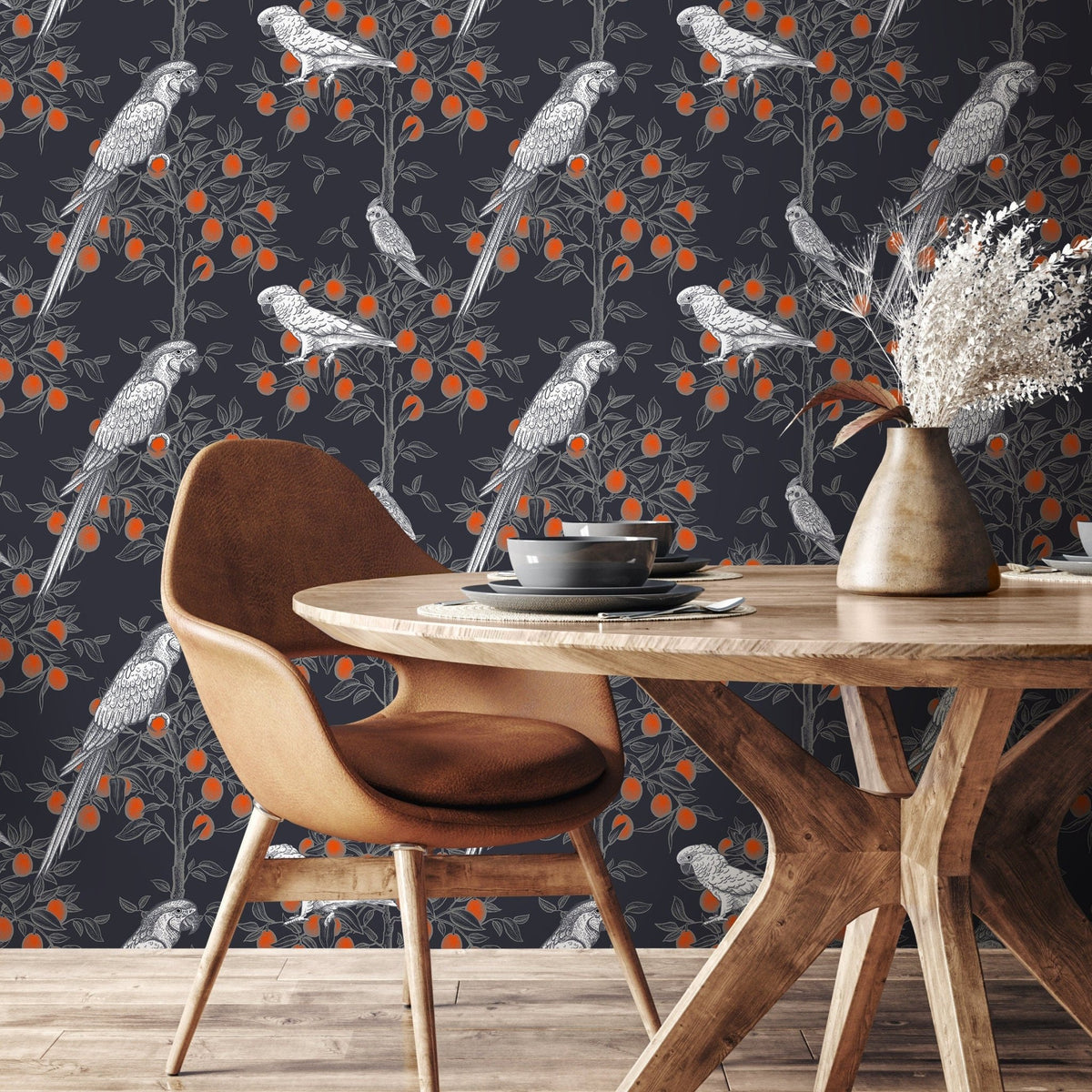 Orchard Parrot Wallpaper - A919 - WallTrend