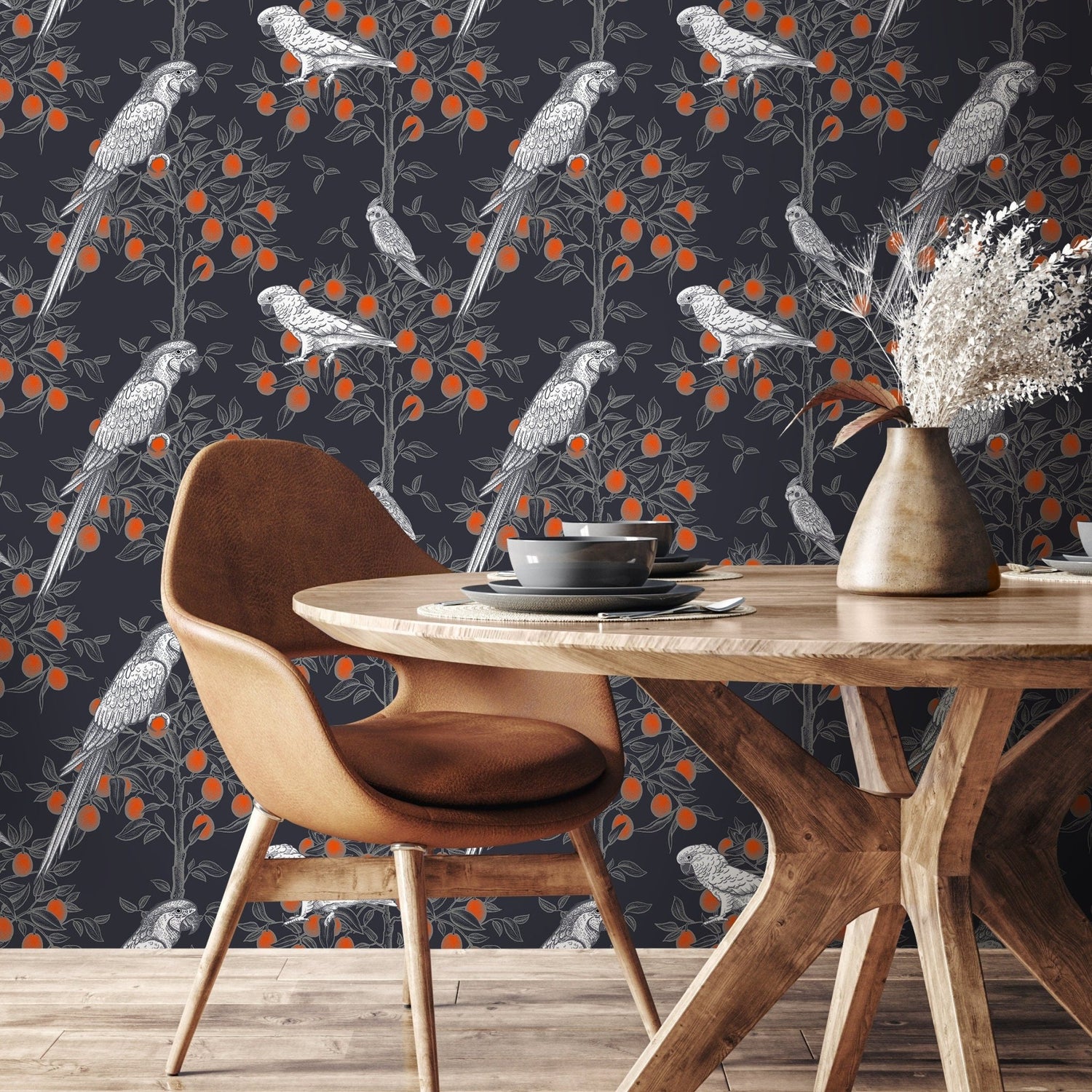 Orchard Parrot Wallpaper - A919 - WallTrend