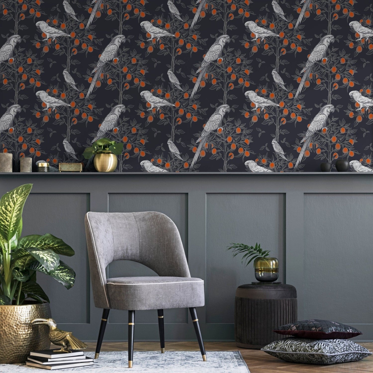 Orchard Parrot Wallpaper - A919 - WallTrend