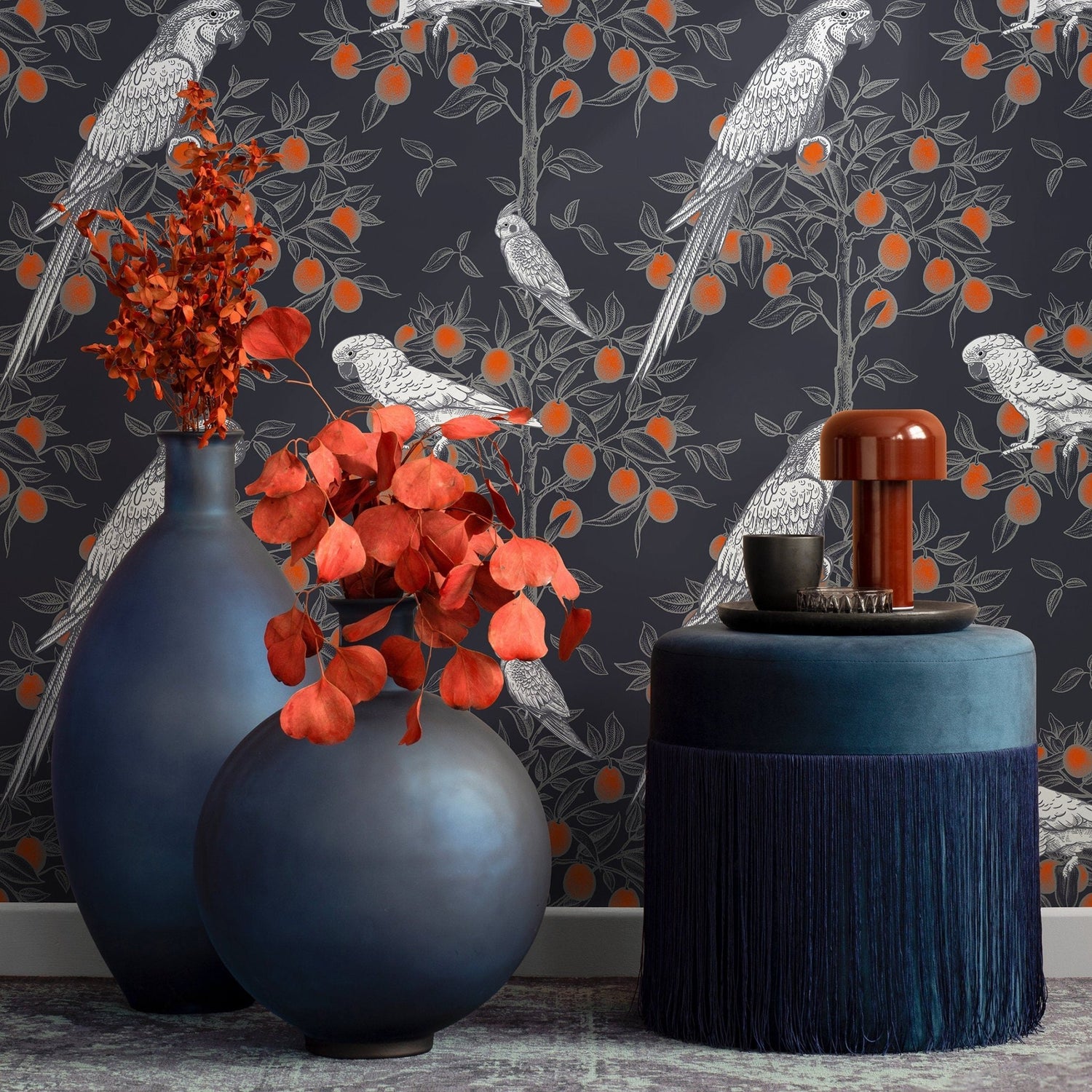 Orchard Parrot Wallpaper - A919 - WallTrend