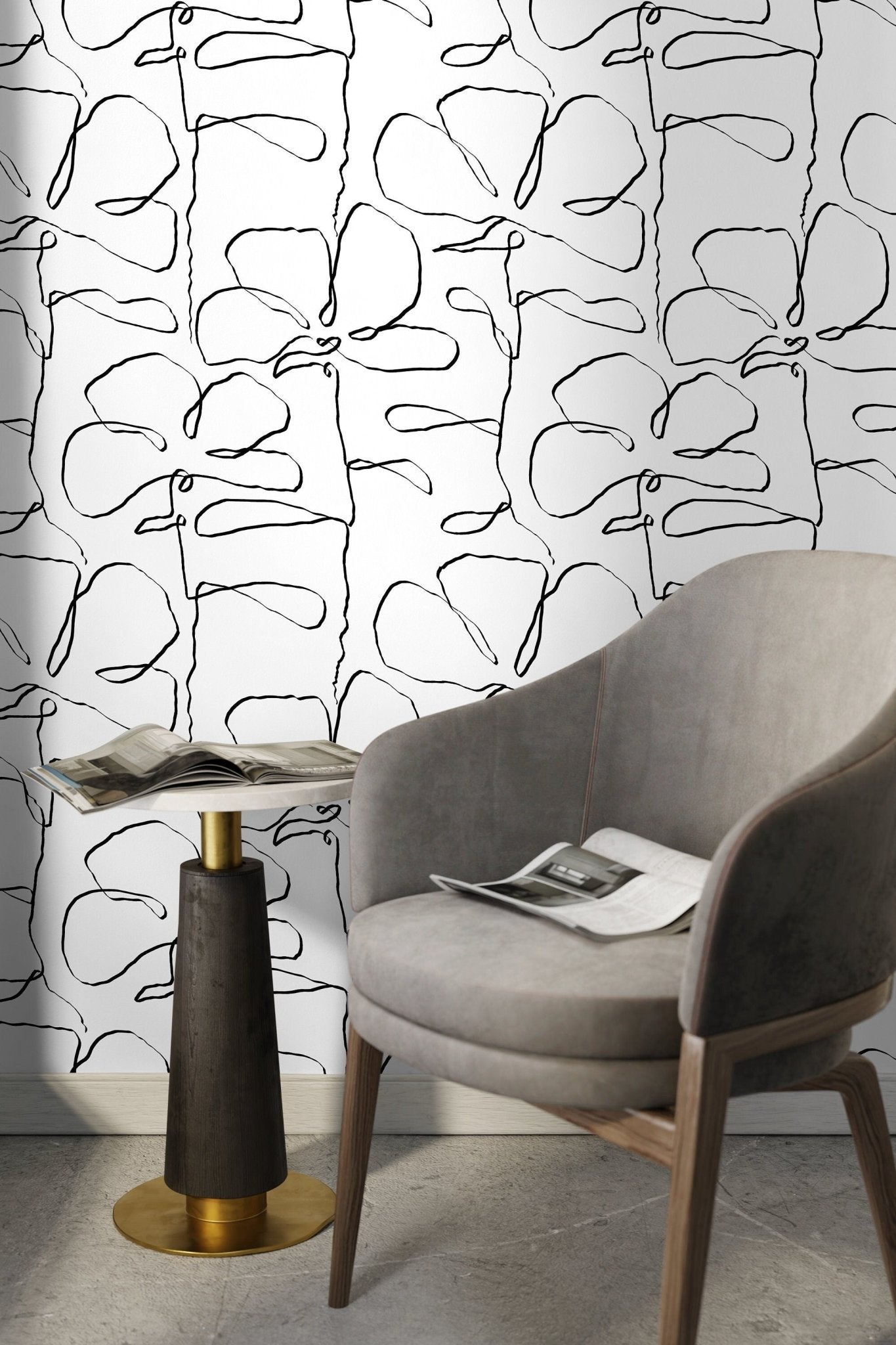Organic Lines Wallpaper - C674 - WallTrend