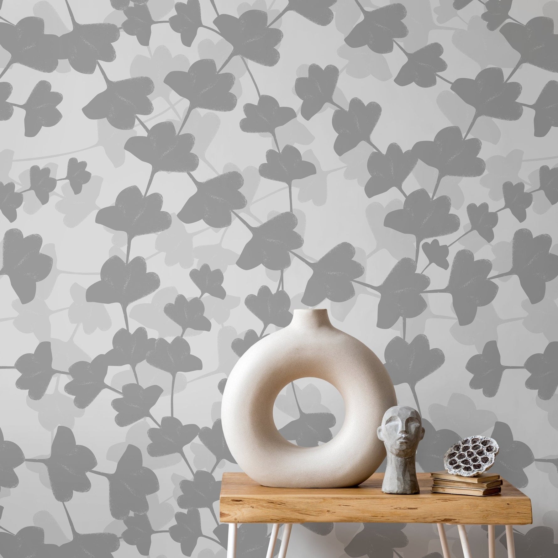 Ornamental Flowers Wallpaper - Removable Wallpaper Peel and Stick Wallpaper Wall Paper - X016 - WallTrend