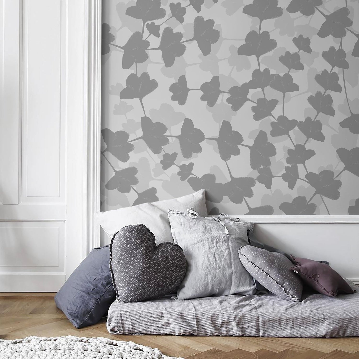 Ornamental Flowers Wallpaper - Removable Wallpaper Peel and Stick Wallpaper Wall Paper - X016 - WallTrend