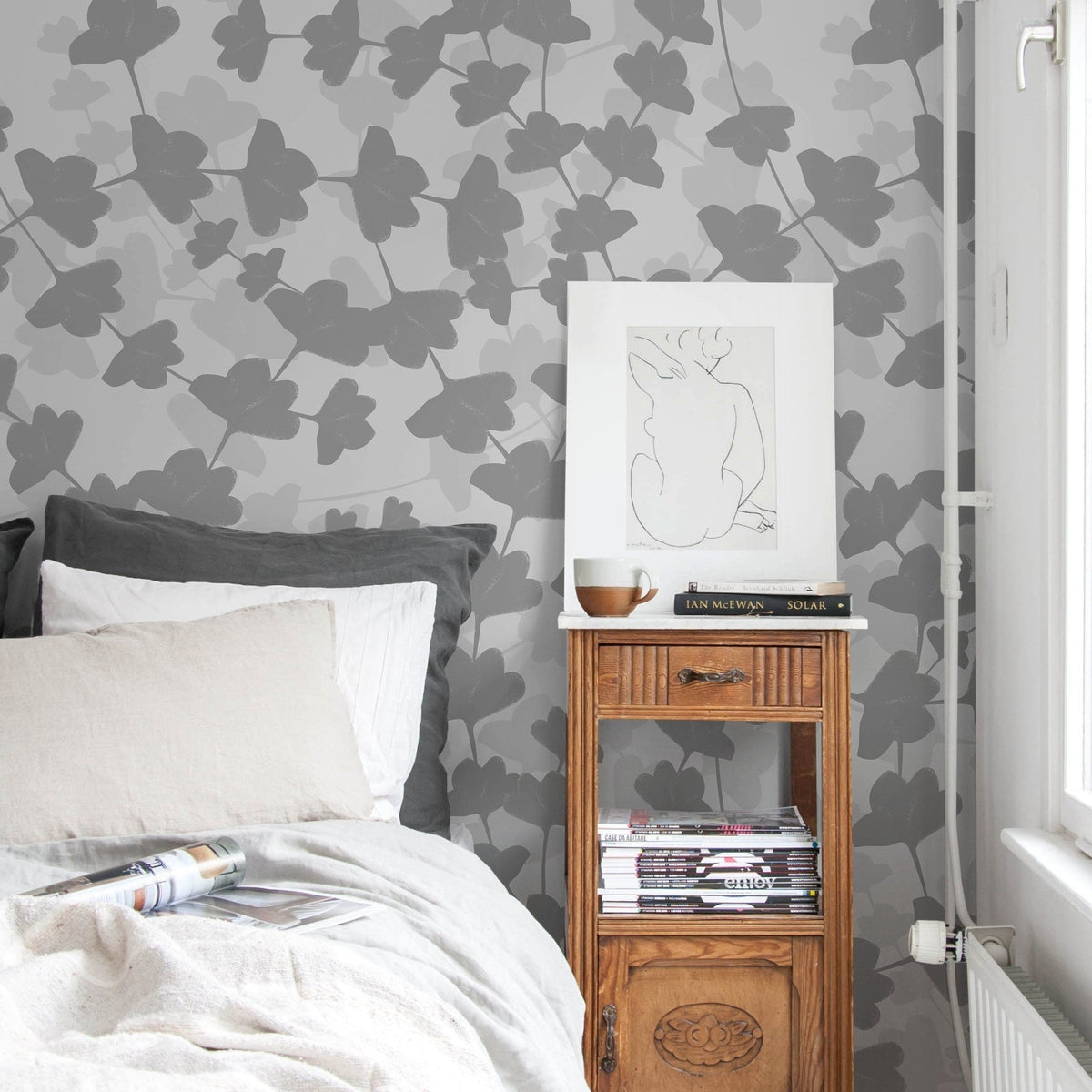 Ornamental Flowers Wallpaper - Removable Wallpaper Peel and Stick Wallpaper Wall Paper - X016 - WallTrend