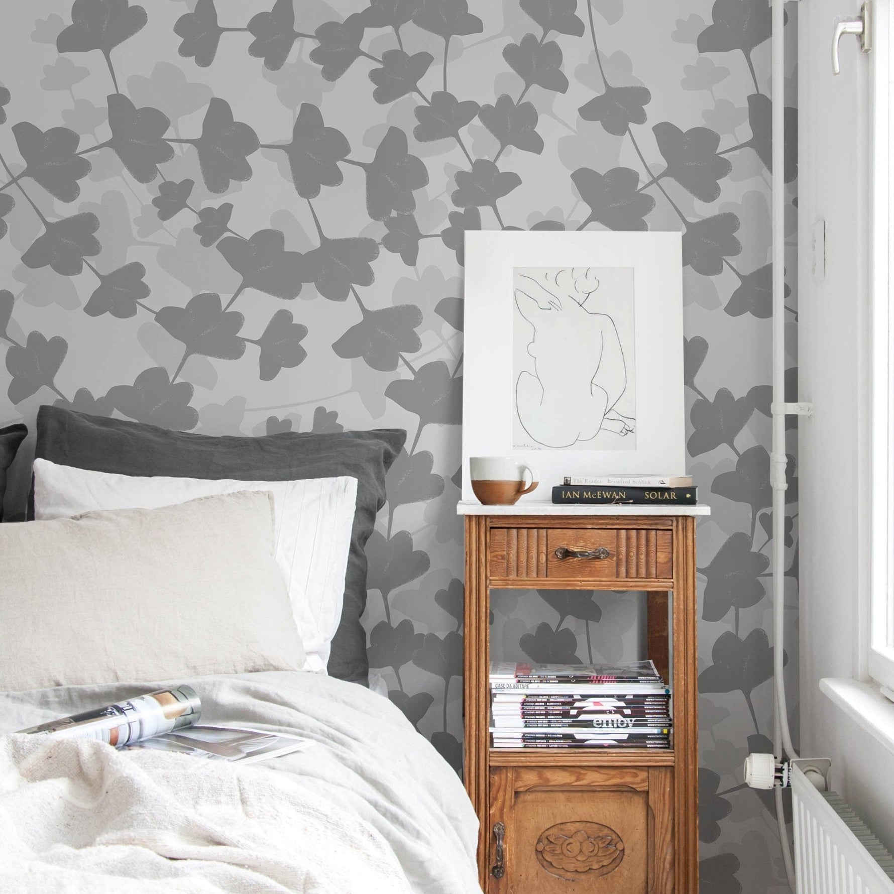 Ornamental Flowers Wallpaper - Removable Wallpaper Peel and Stick Wallpaper Wall Paper - X016 - WallTrend