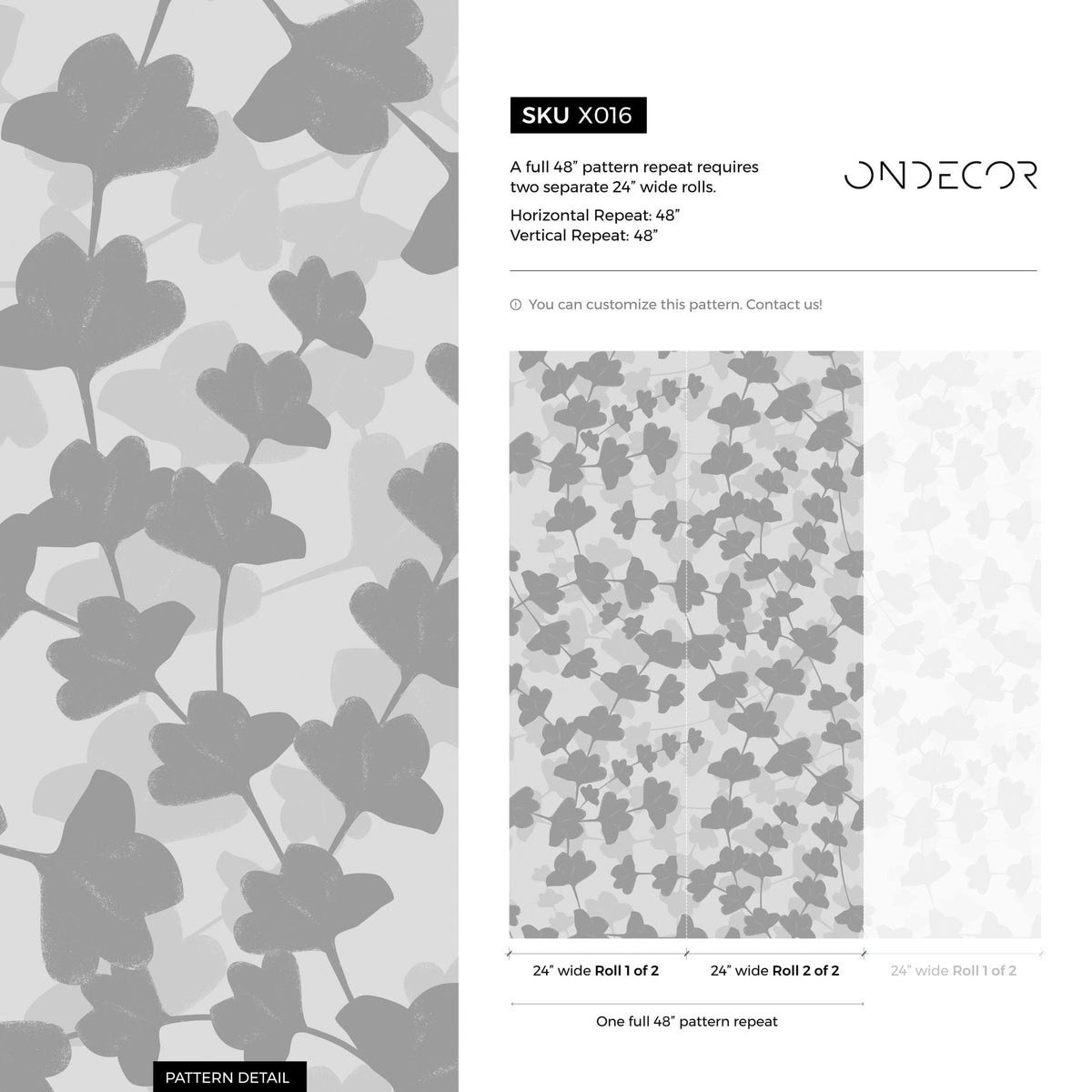 Ornamental Flowers Wallpaper - Removable Wallpaper Peel and Stick Wallpaper Wall Paper - X016 - WallTrend