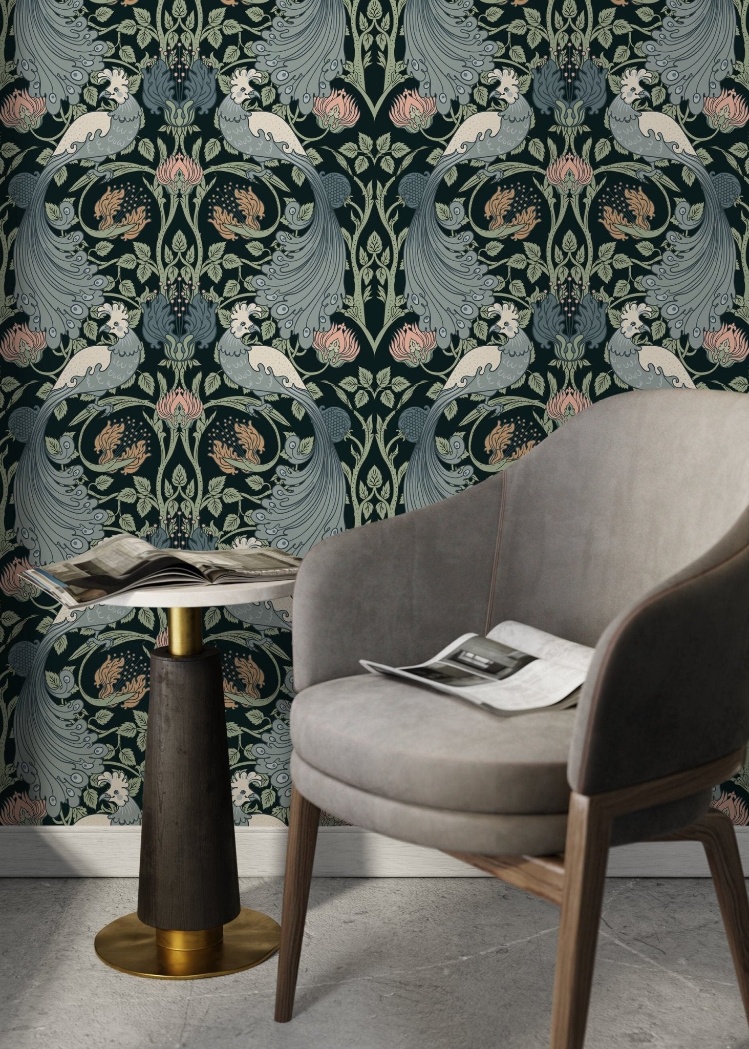 Ornate Art Nouveau Wallpaper - D004 - WallTrend