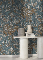 Ornate Baroque Swirls Wallpaper - D489 - WallTrend
