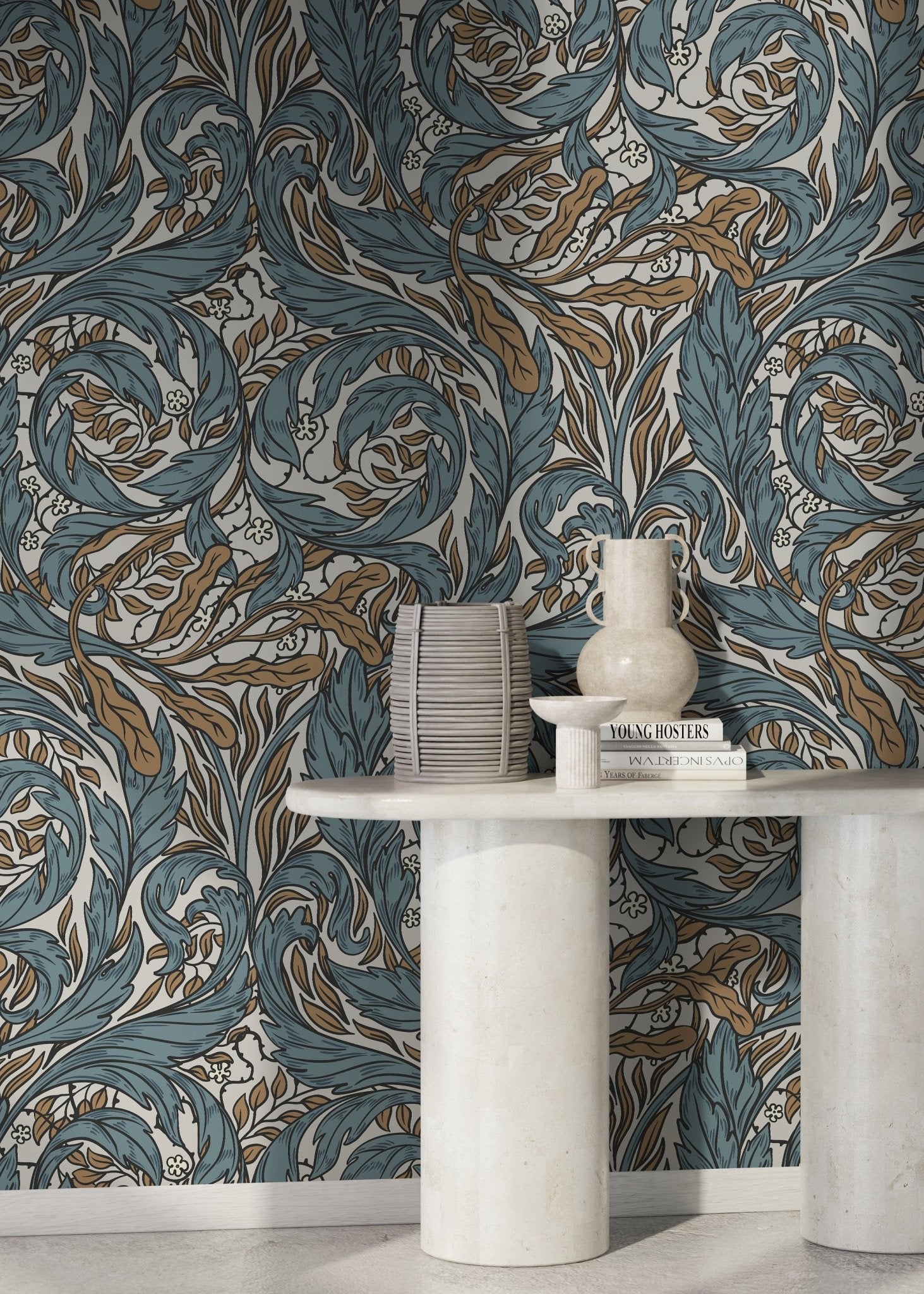 Ornate Baroque Swirls Wallpaper - D489 - WallTrend