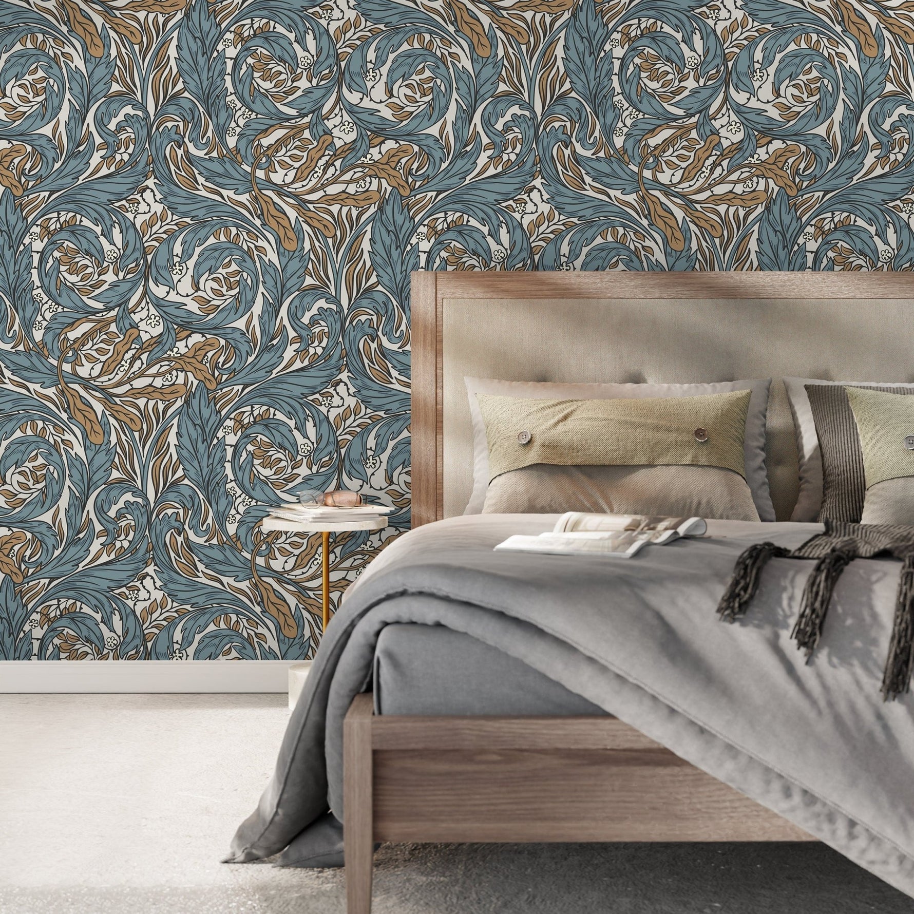Ornate Baroque Swirls Wallpaper - D489 - WallTrend
