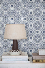 Ornate Blue Geometric Wallpaper - C189 - WallTrend