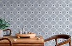 Ornate Blue Geometric Wallpaper - C189 - WallTrend