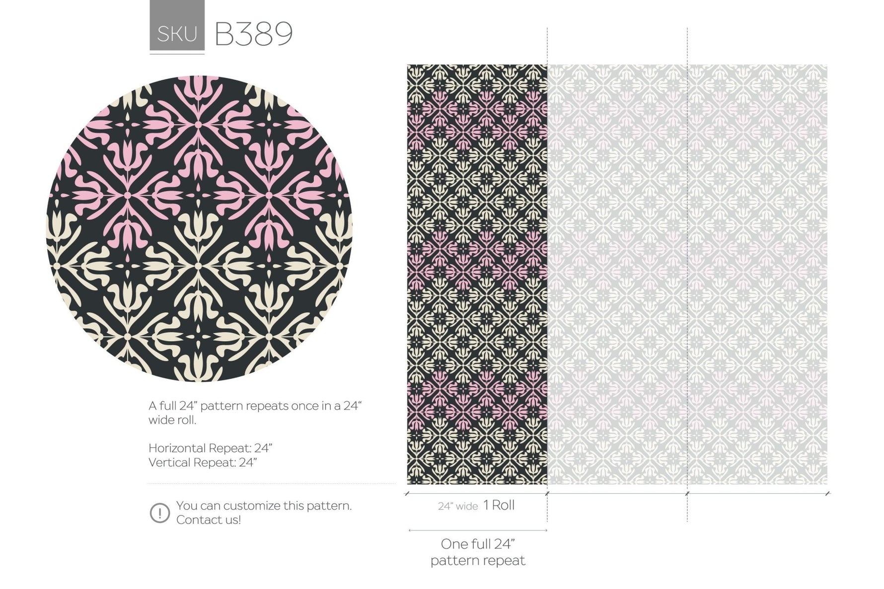 Ornate Damask Wallpaper - B389 - WallTrend