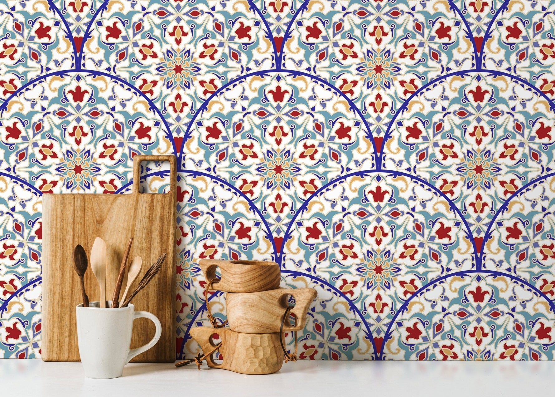Ornate Floral Arch Wallpaper - B820 - WallTrend