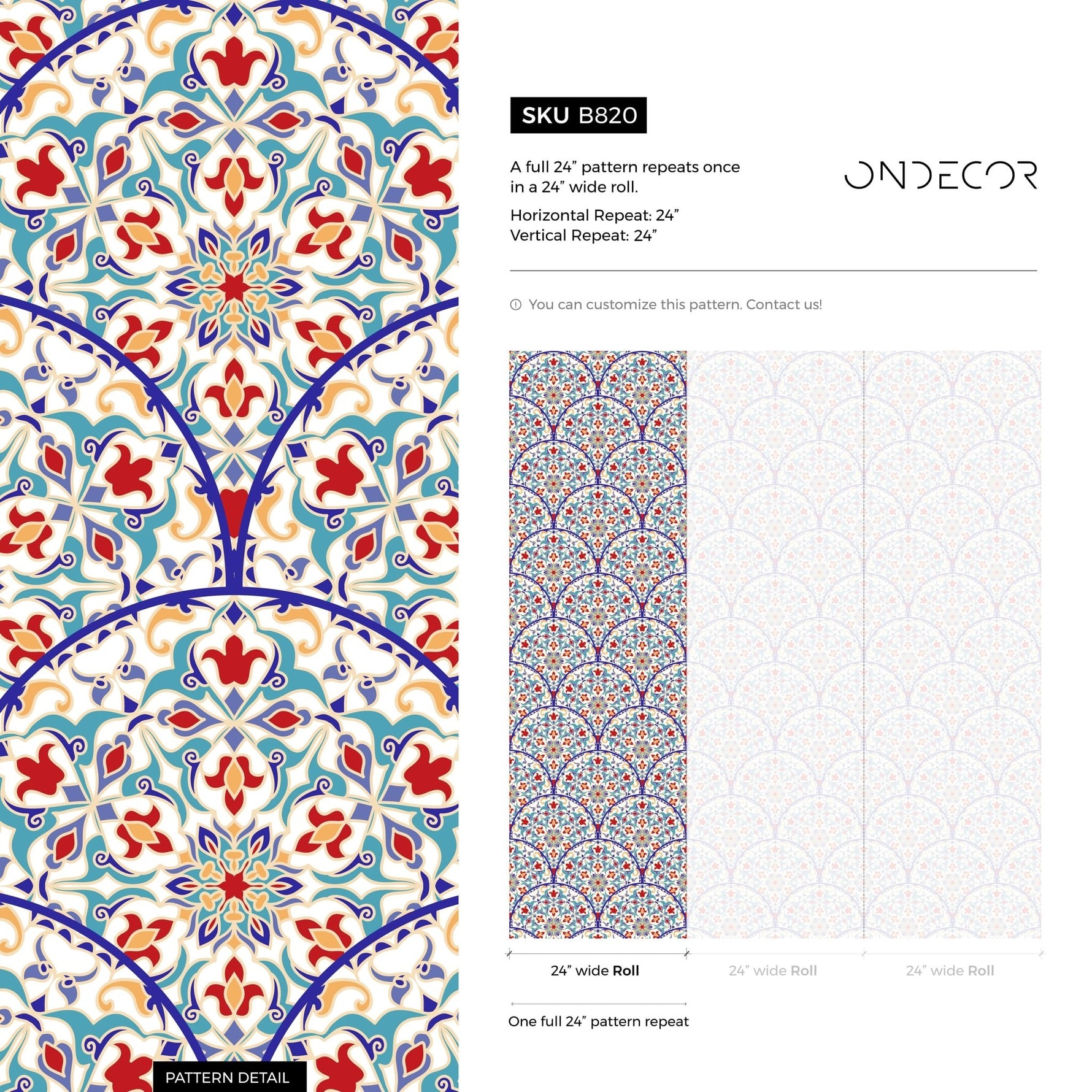 Ornate Floral Arch Wallpaper - B820 - WallTrend