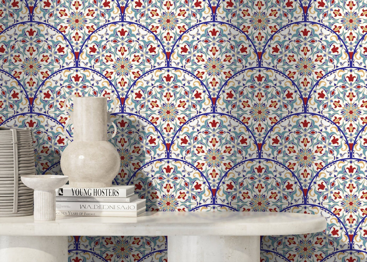 Ornate Floral Arch Wallpaper - B820 - WallTrend