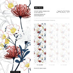 Outline Tropical Flowers Wallpaper - Removable Wallpaper Peel and Stick Wallpaper Wall Paper Wall Mural - B432 - WallTrend