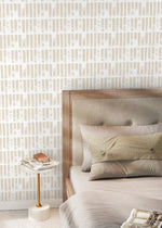 Paint Brush Dotted in Sand Wallpaper Abstract Removable and Repositionable Peel and Stick or Traditional Pre - pasted Wallpaper - ZADF - WallTrend