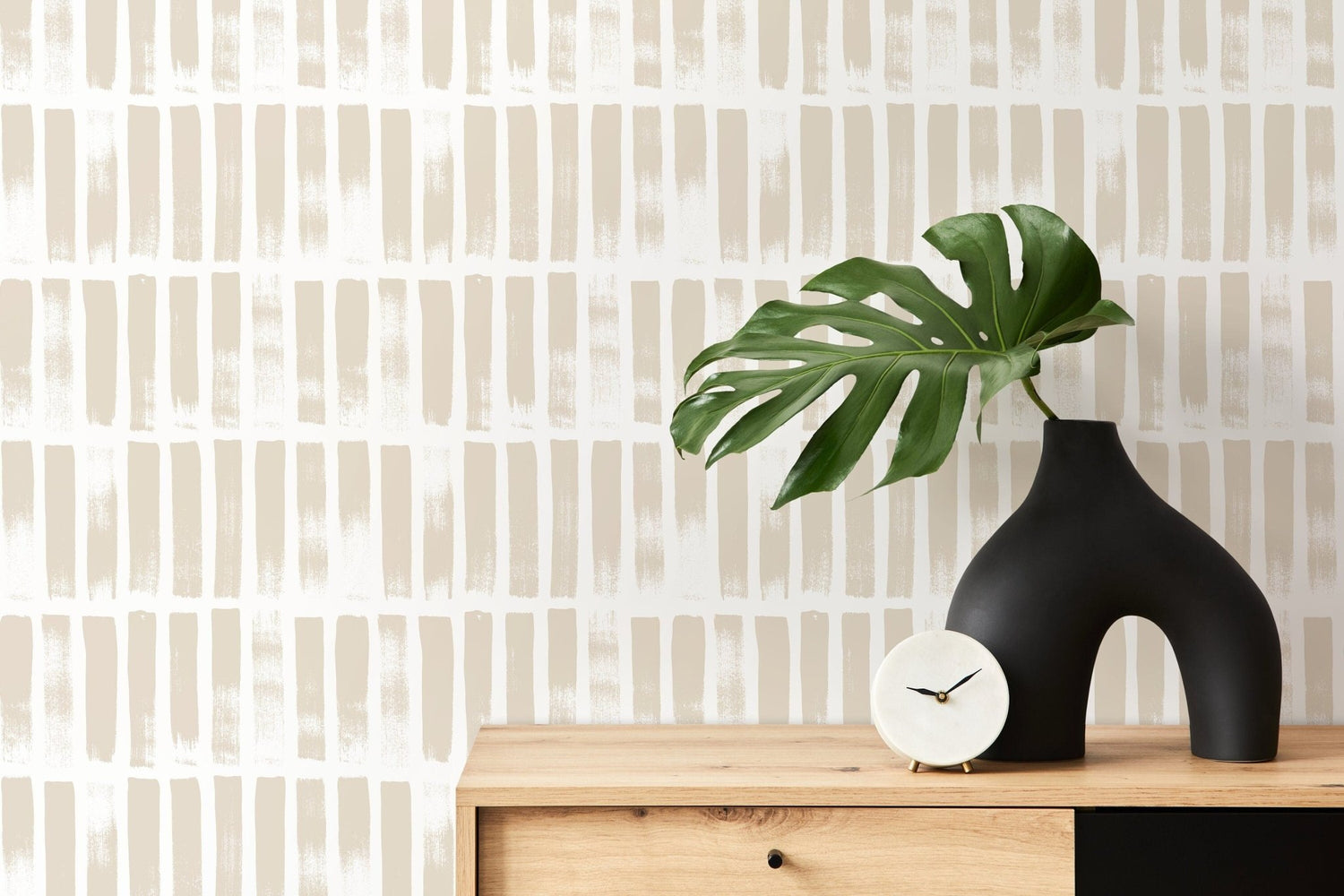 Paint Brush Dotted in Sand Wallpaper Abstract Removable and Repositionable Peel and Stick or Traditional Pre - pasted Wallpaper - ZADF - WallTrend